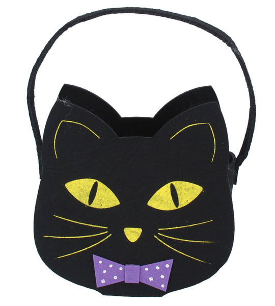 Gisela Graham Black Cat Felt Basket