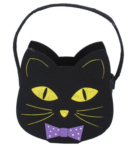 Gisela Graham Black Cat Felt Basket