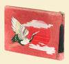 Powder Velvet Zip Pouch - Crane At Sunrise In Petal