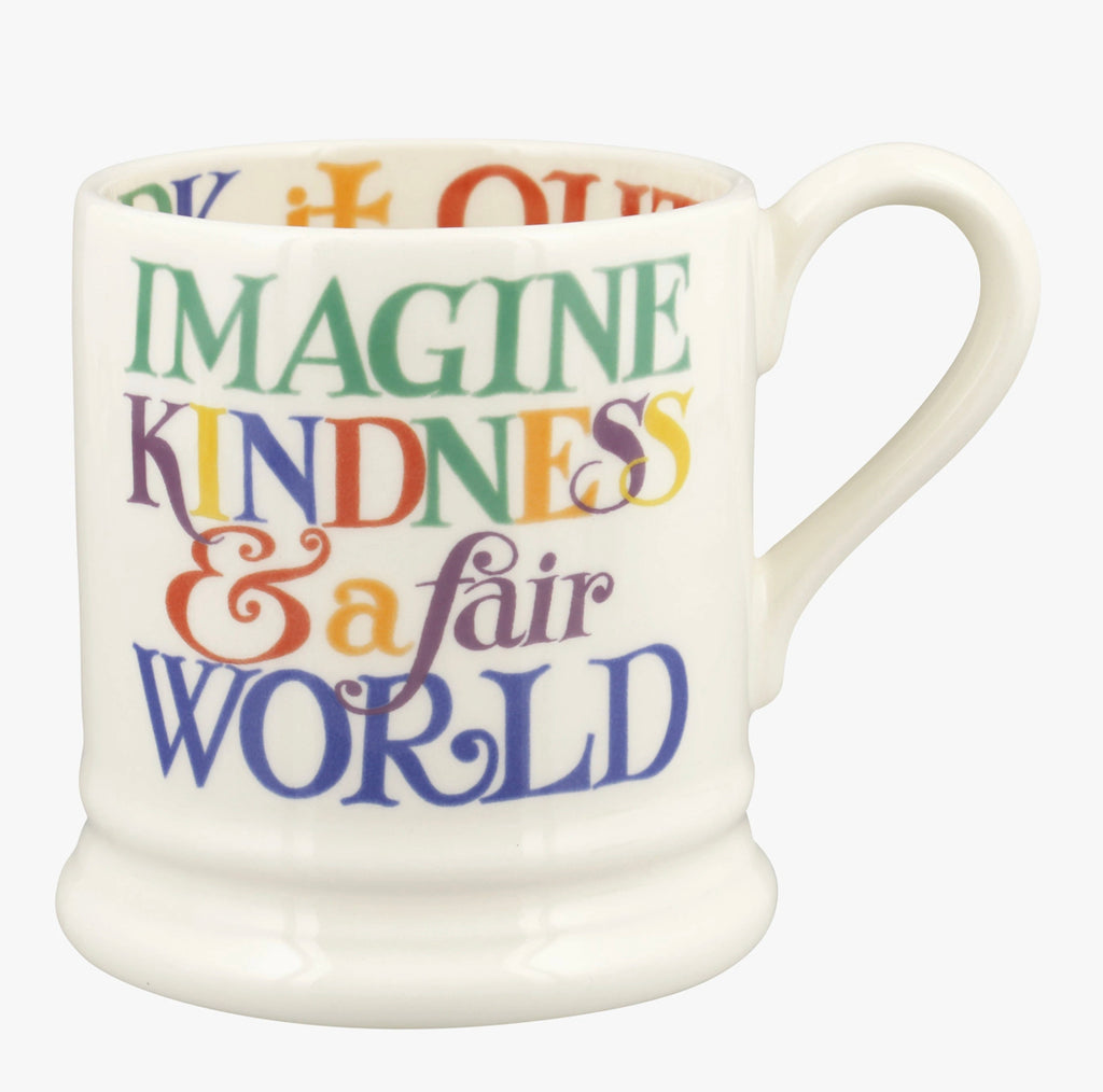 Emma Bridgewater Rainbow Toast Kindness & A Fair World 1/2 Pint Mug