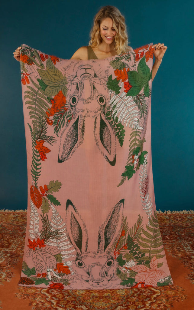 Powder Print Happy Hare Scarf