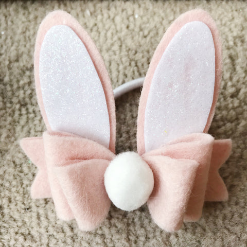 Bunny Ears Hair Bobble - Pink Felt