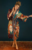 Powder Winter Floral Kimono Gown - Terracotta