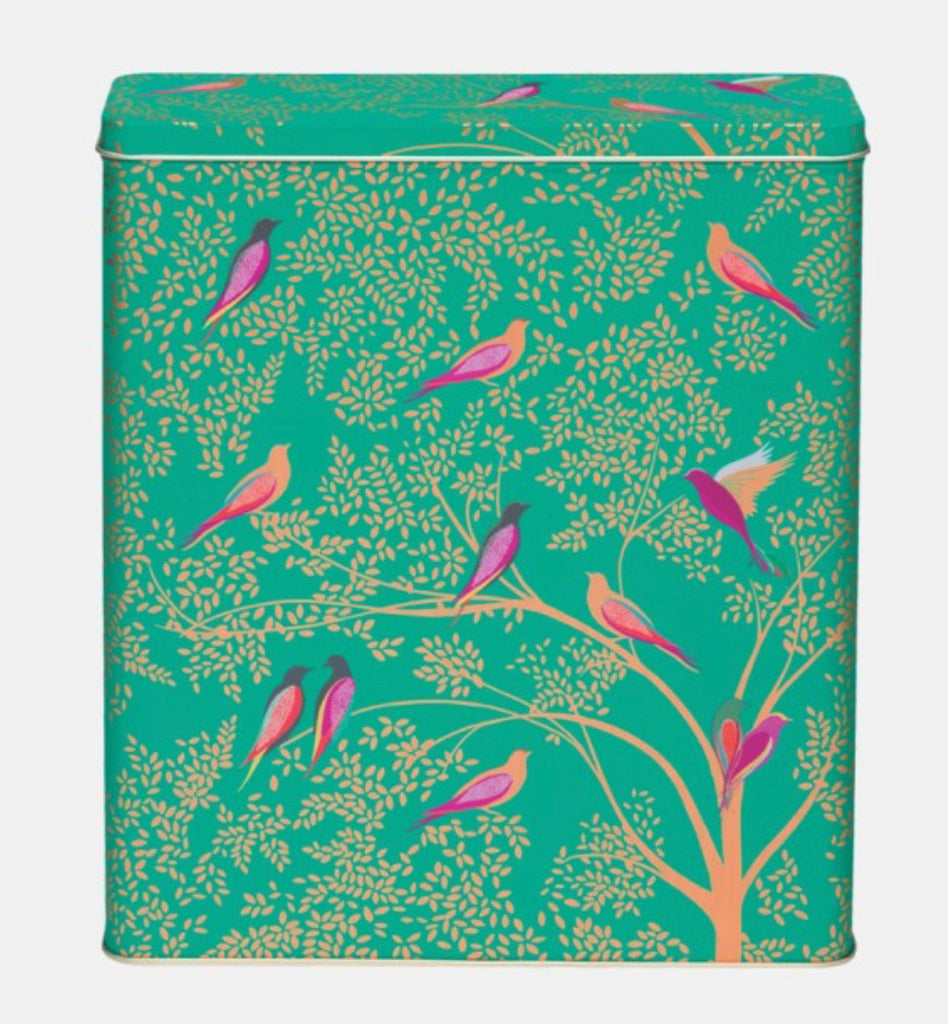 Sara Miller Green Birds Cereal Tin