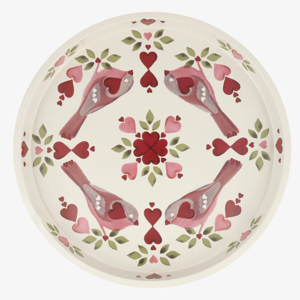 Emma Bridgewater Lovebirds Round Tin Tray