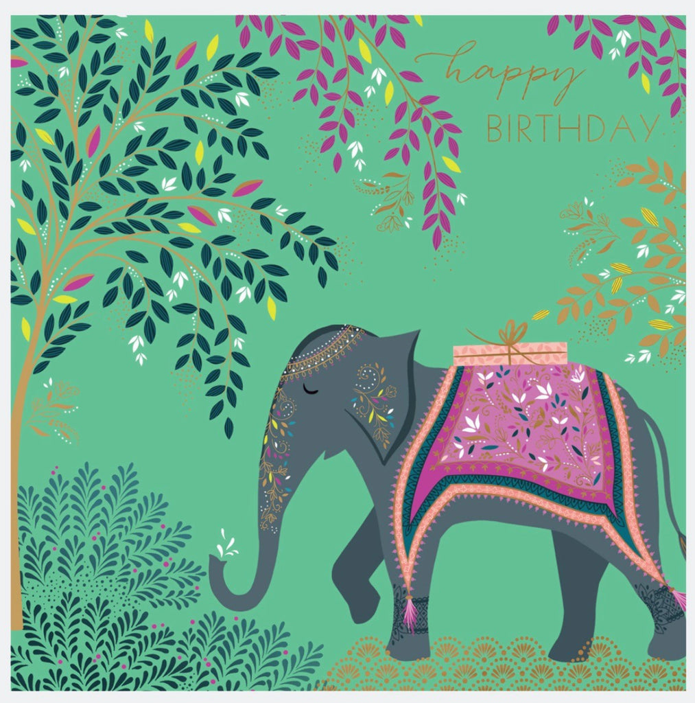 Sara Miller Elephant's Oasis Birthday Card