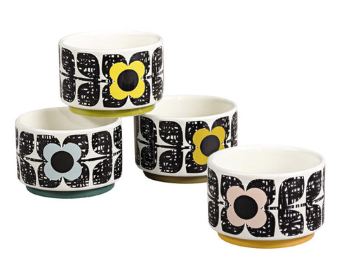 Orla Kiely Scribble Square Flower Set of 4 Ramekins