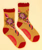 Powder Fantasy Floral Ankle Socks - Mustard