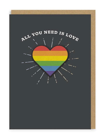 All You Need Is Love Rainbow Heart Woven Patch Card