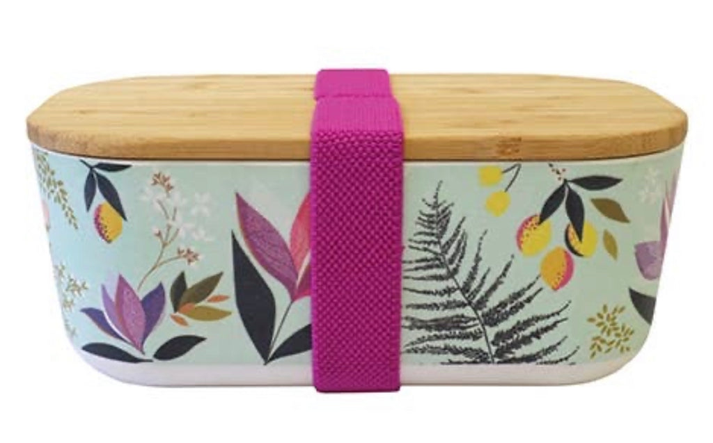 Sara Miller Duck Egg Orchard Floral Bamboo Lunch Box