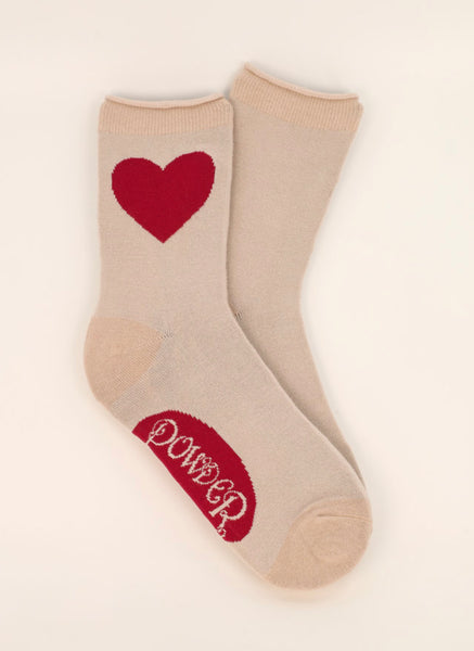 Powder You Have My Heart Ankle Socks - Vanilla