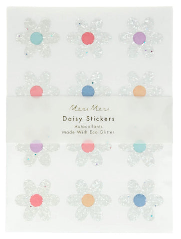 Meri Meri Glitter Daisy Stickers (x 8 sheets)