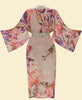 Powder Orchid & Iris Kimono Gown - Coconut