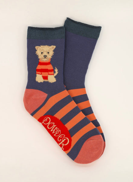 Powder Woolie Westie Ankle Socks - Denim