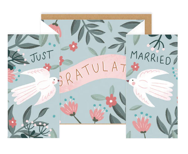 Just Married Concertina Greeting Card