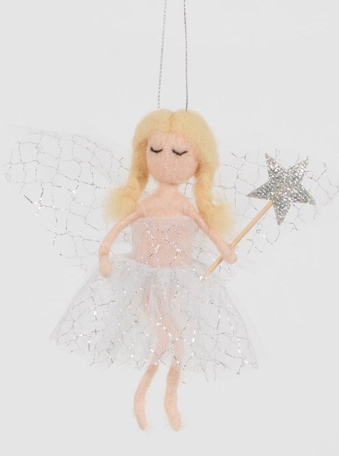 Sass & Belle Fairy With Star Wand Felt Decoration
