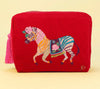 Powder Zebra Carnival Velvet Wash Bag