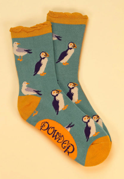 Powder Seabirds Ankle Socks - Teal