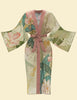 Powder Delicate Tropics Kimono Gown - Sage