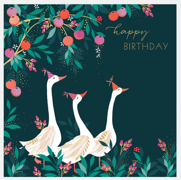 Sara Miller Orchard Geese Birthday Card
