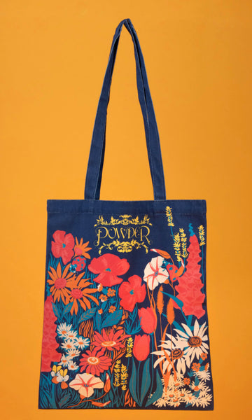 Powder Tote Bag Country Garden - Navy