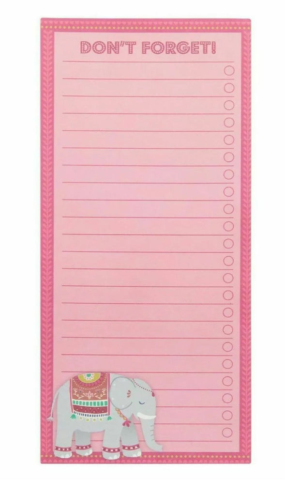 Sass & Belle Mandala Elephant Don't Forget Shopping List Magnetic Memo Note Pad