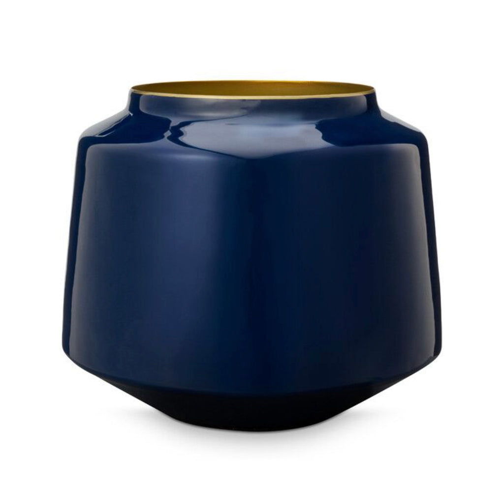 Pip Studio Enamel Metal Vase 22 cm - Blue