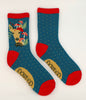 Powder Doe With Toadstools Ankle Socks - Teal