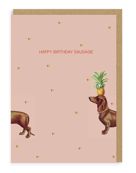 Yvonne Ellen Happy Birthday Sausage Greeting Card