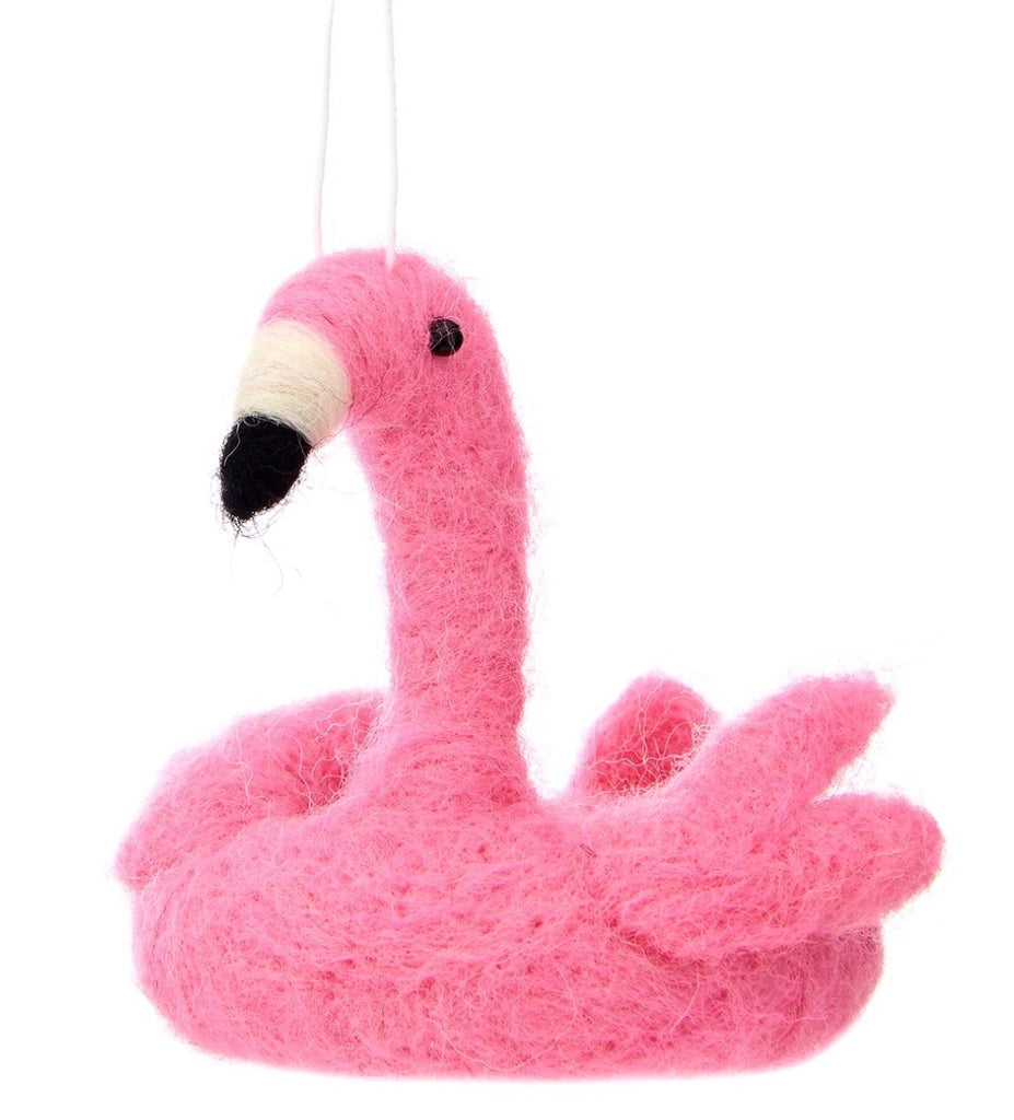 Sass & Belle Beach Fun Flamingo Float Hanging Felt Decoration