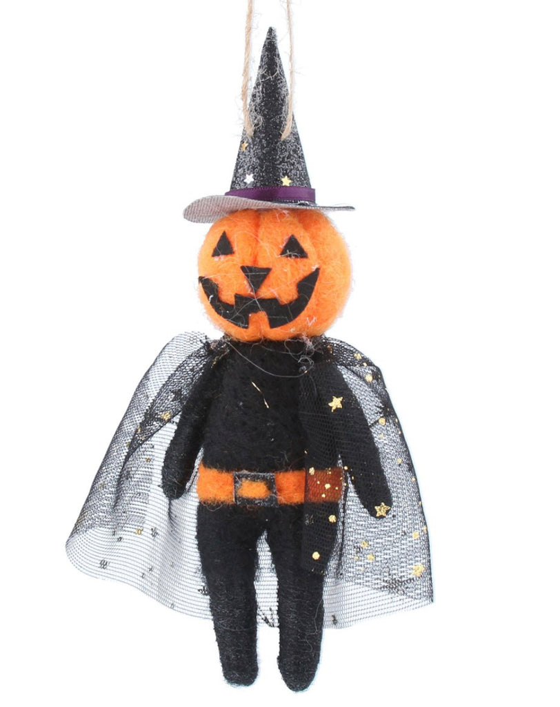 Gisela Graham Mixed Wool Pumpkin Witch Dec