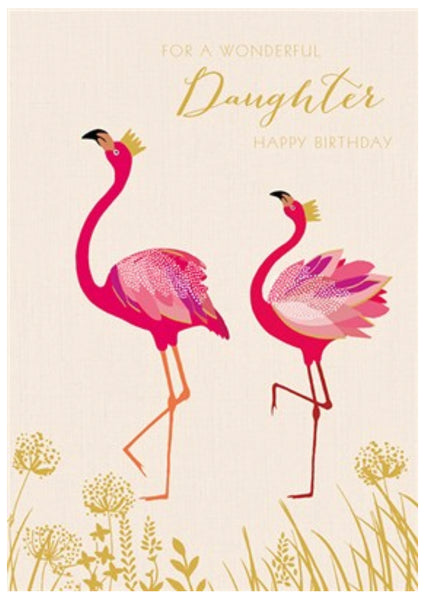 Sara Miller Daughter Flamingo Happy Birthday Card