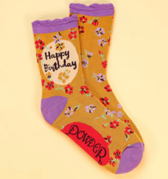 Powder Happy Birthday Floral Ankle Socks