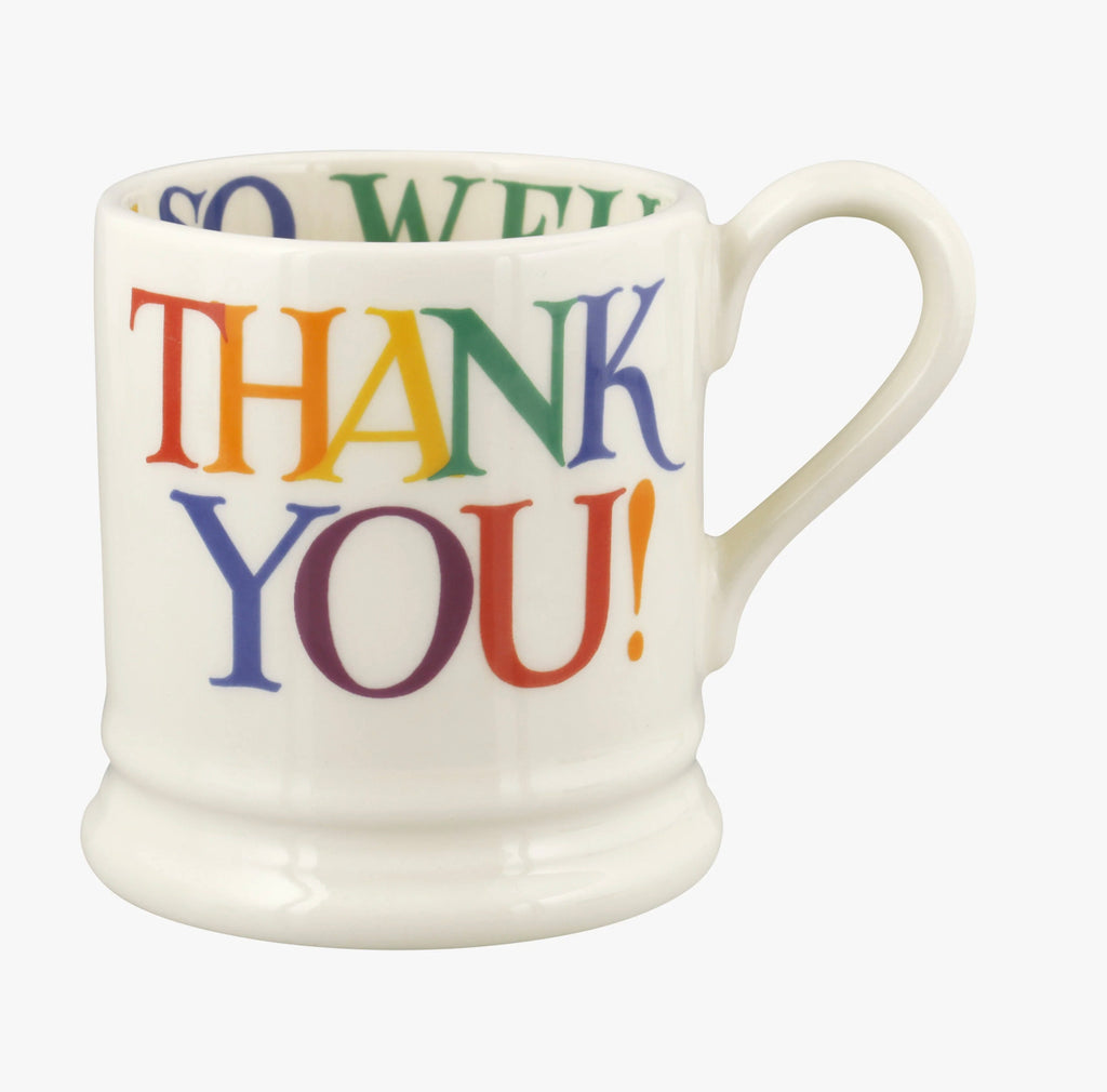 Emma Bridgewater Rainbow Toast Thank You 1/2 Pint Mug