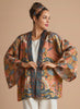 Powder Mediterranean Paisley Kimono Jacket - Coral