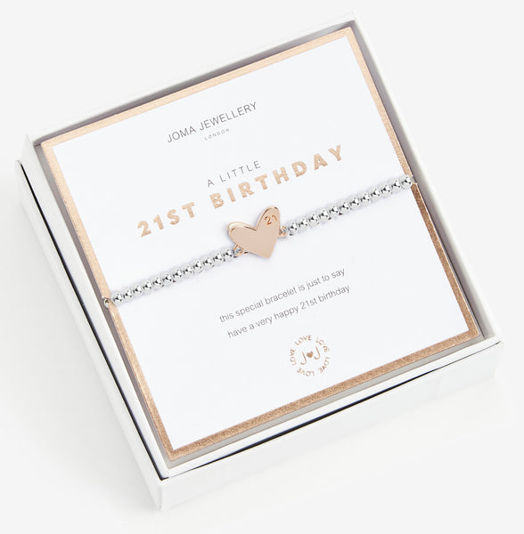 Joma Jewellery Beautifully Boxed A Little Happy 21st Birthday Bracelet