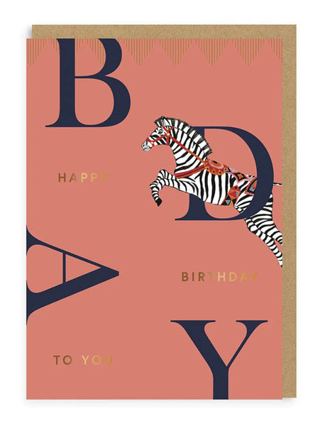Yvonne Ellen Happy Birthday Zebra Greeting Card