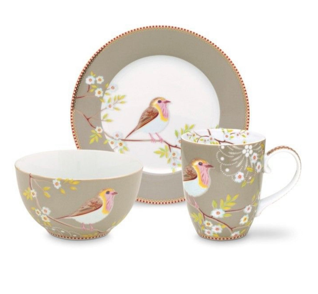 Pip Studio Early Bird Breakfast Set - Khaki (Boxed)