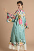 Powder Impressionist Floral Kimono Gown - Teal