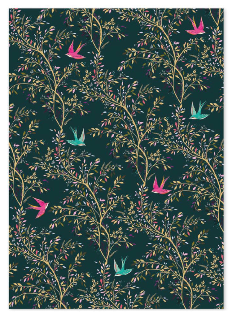 Sara Miller Hummingbird Green Flat Wrap