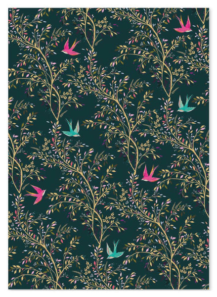 Sara Miller Hummingbird Green Flat Wrap