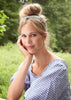 Powder Velvet Beaded Headband - Love Heart In Cornflower