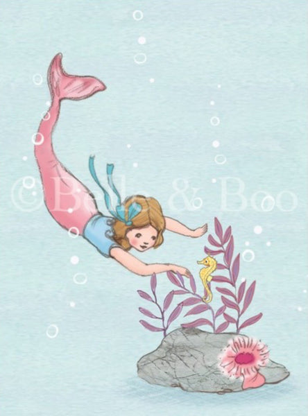 Belle & Boo Postcard - 'Hello Mr Seahorse’