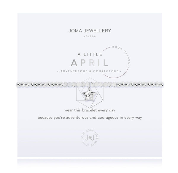 Joma Jewellery A Little Birthstone April Rock Crystal Bracelet