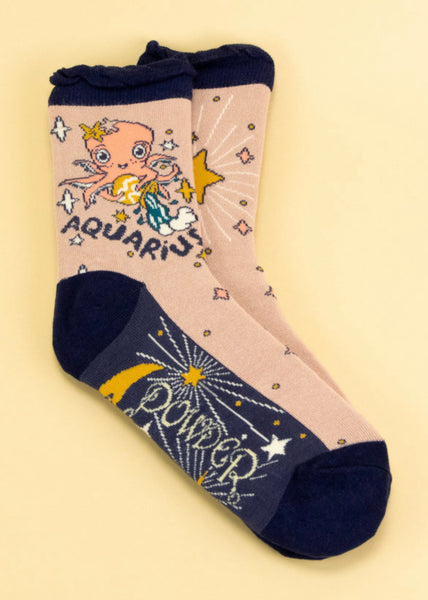 Powder Aquarius Zodiac Ankle Socks