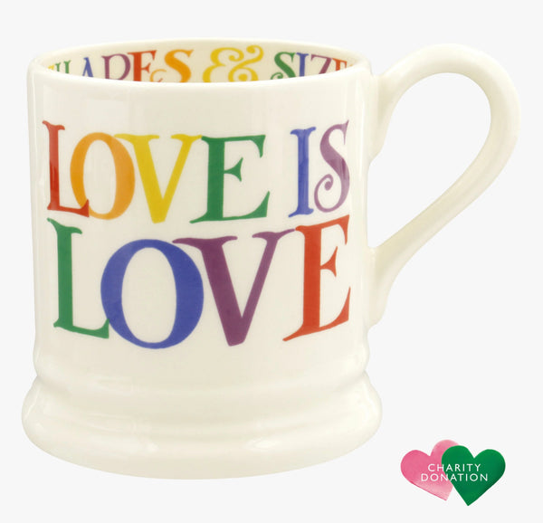 Emma Bridgewater Rainbow Toast Love is Love 1/2 Pint Mug