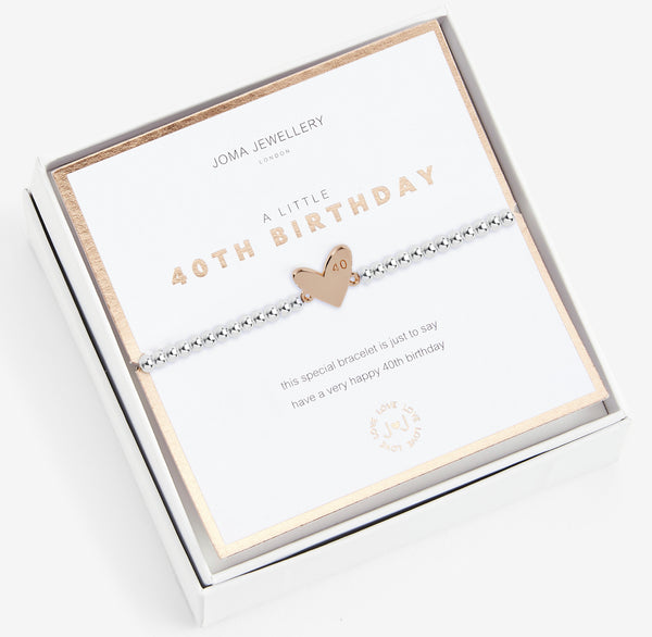 Joma Jewellery Beautifully Boxed A Little Happy 40th Birthday Bracelet