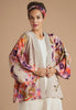 Powder Orchid & Iris Kimono Jacket - Coconut