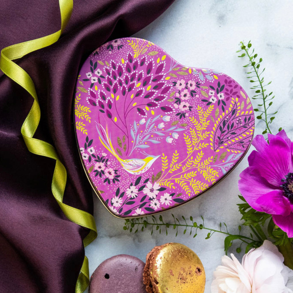 Sara Miller Mauve Songbird Heart Tin