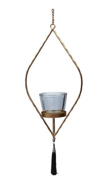 Gisela Graham Gold Ogee Hanging Tealight Holder